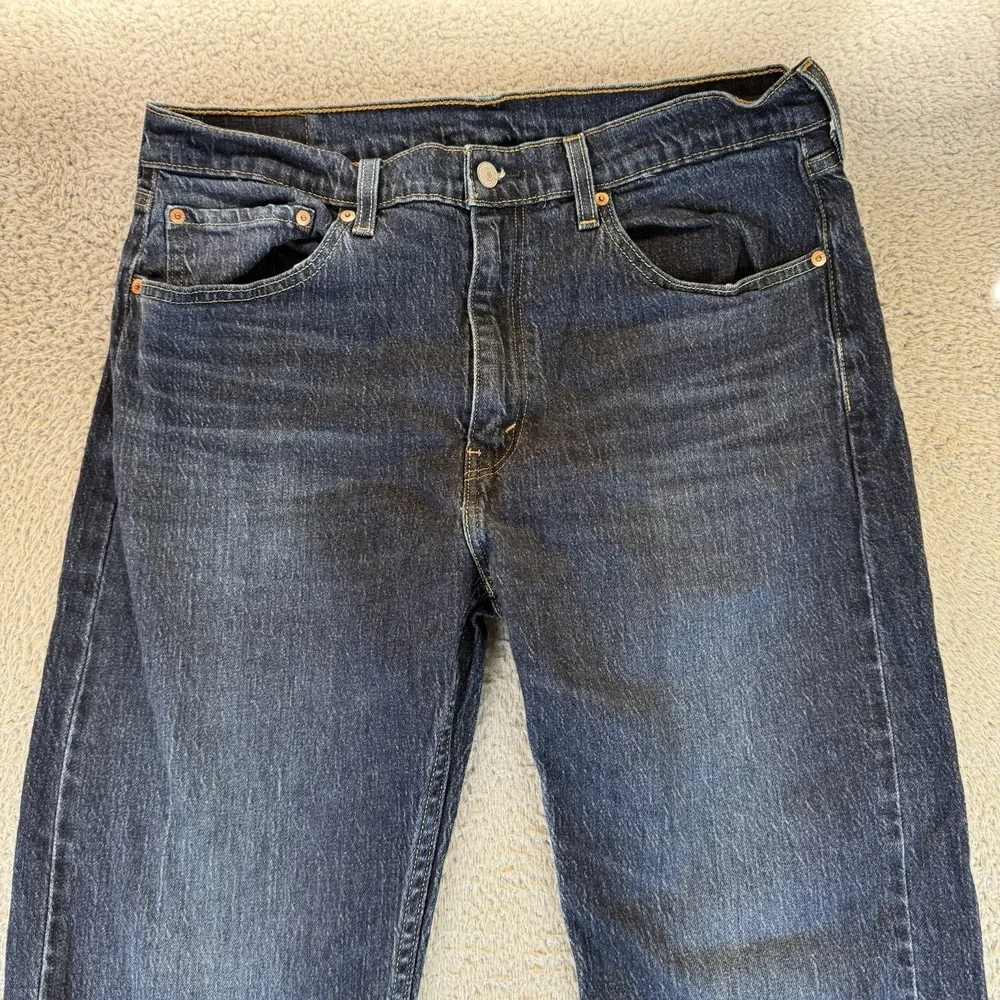 Levi's‎ Mens 505 Regular Fit Jeans Dark Wash Blue Jeans 36 x 32